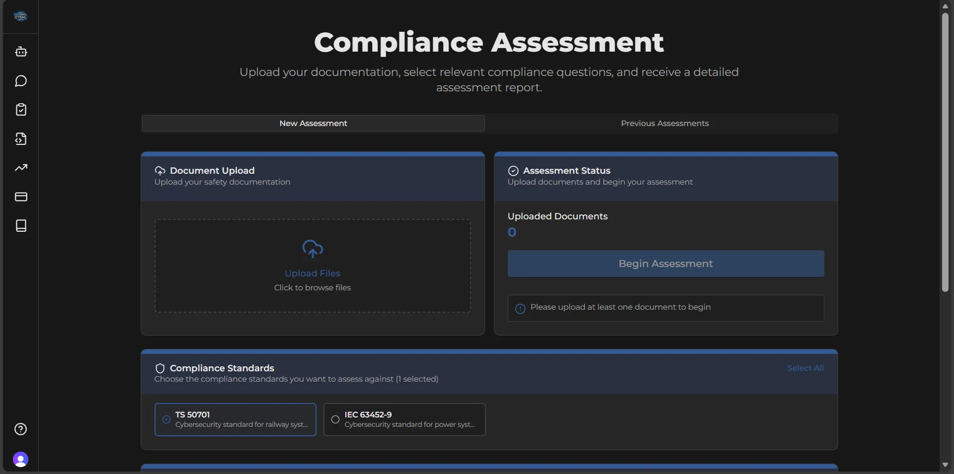 Documentation Analysis — conformance assessment results against railway standards