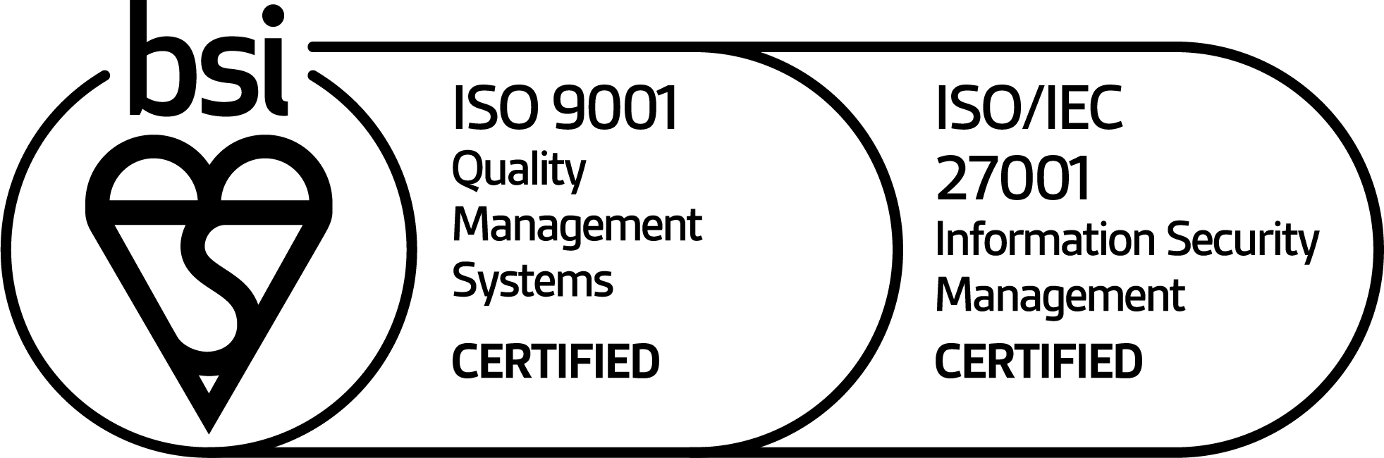 ISO 9001 and ISO 27001 Certified